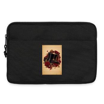 Eleganter Zylinder und Rosen im Vintage-Stil - Laptoptasche 13" - Schwarz - Vorne