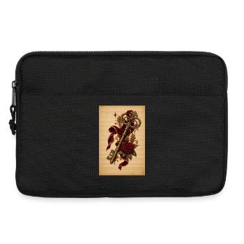 Verzierter Schlüssel mit Rose – Vintage Design - Laptoptasche 13" - Schwarz - Vorne