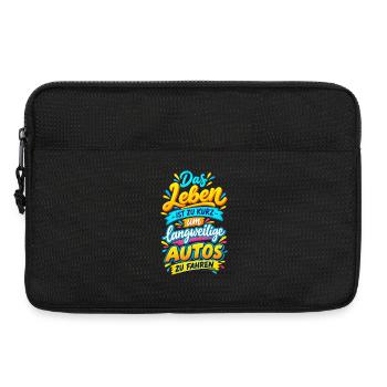 Das Leben ist zu kurz für langweilige Autos - Laptoptasche 13" - Schwarz - Vorne