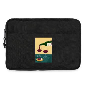 Weinabend zu zweit: Gläser & Käse - Laptoptasche 13" - Schwarz - Vorne