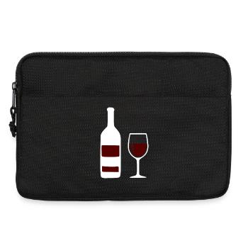 Weinflasche und Weinglas Wein Geschenk Genießer - Laptoptasche 13" - Schwarz - Vorne