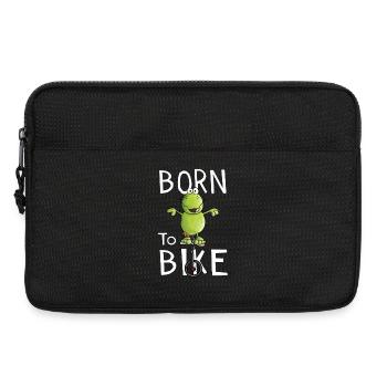 Born To Bike - Frosch - Einrad - Fahrrad - Comic - Laptoptasche 13" - Schwarz - Vorne