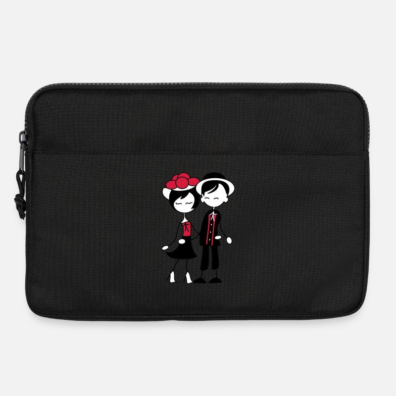 Süßes Schwarzwald Pärchen - Bollenhut & Tracht - Laptoptasche 13" - Schwarz