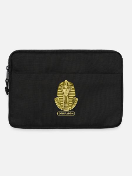 Pharaonenporträt im Goldton Echnaton - Laptoptasche 13" - Schwarz