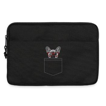 Chien Bulldog français - Sacoche pour ordinateur portable 13 pouces - noir - Devant