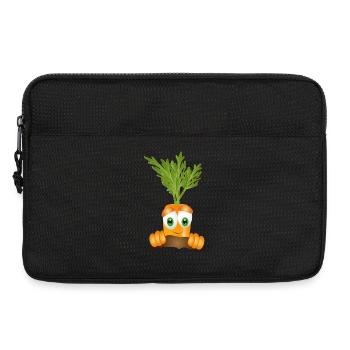 lustige erntereife Karotte im Gemüsebeet - Laptoptasche 13" - Schwarz - Vorne