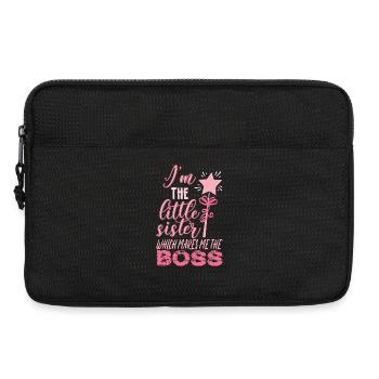 Je suis la petite sœur qui fait de moi le patron - Sacoche pour ordinateur portable 13 pouces - noir - Devant