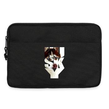 Husky copper red head in the text - Laptop bag 13" - black - Front