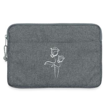 Zwei Rosen - Laptoptasche 13" - Grau meliert - Vorne