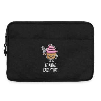 Drôle de jeu de mots de cupcake, gâteau ma journée - Sacoche pour ordinateur portable 13 pouces - noir - Devant