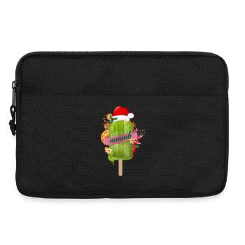 bright green ice cream in style for Christmas - Laptop bag 13" - black - Front