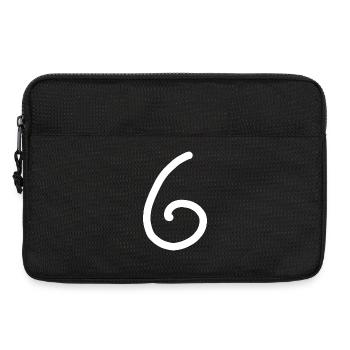6 Nummer sechs Zahl weiß Geburtstag - Laptoptasche 13" - Schwarz - Vorne