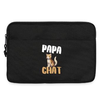 Papa Chat: Chat orange et Typo Large - Sacoche pour ordinateur portable 13 pouces - noir - Devant