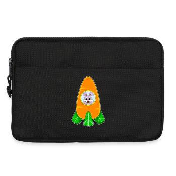Rabbit Spaceship Space - Laptop bag 13" - black - Front