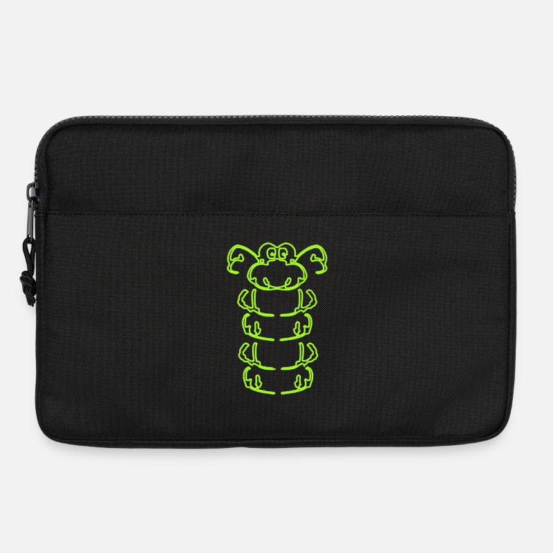 Raupe in grün - Laptoptasche 13" - Schwarz