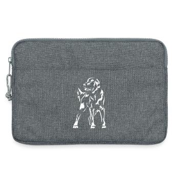 Retriever à poil plat « Black Edition » - Sacoche pour ordinateur portable 13 pouces - gris chiné - Devant