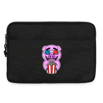 Popcorn Cinema Pig Movies Movie Movie Night - Sacoche pour ordinateur portable 13 pouces - noir - Devant