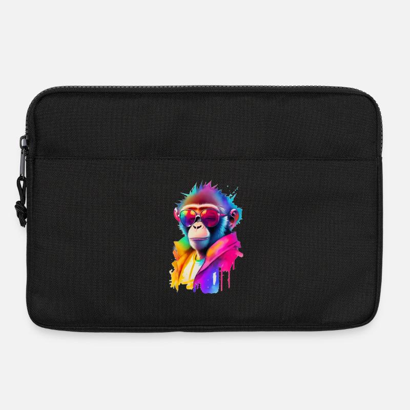 Affe mit Sonnenbrille - Laptoptasche 13" - Schwarz
