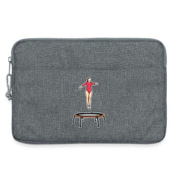 Trampolin Mädel - Laptoptasche 13" - Grau meliert - Vorne