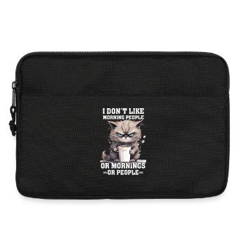 i don't like morning people Cat coffee - Laptop bag 13" - black - Front