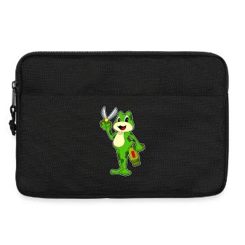Grenouille Coiffeur Ciseaux Sèche-cheveux - Sacoche pour ordinateur portable 13 pouces - noir - Devant