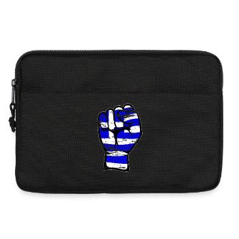 Greece Flag Fist Hand Used Symbol - Laptop bag 13" - black - Front