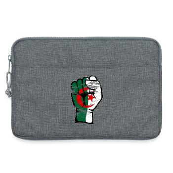 Algerien Flagge Faust Hand Symbol used - Laptoptasche 13" - Grau meliert - Vorne