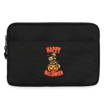 Gruselige Halloween Dinosauren mit Kürbis - Laptoptasche 13" - Schwarz - Vorne