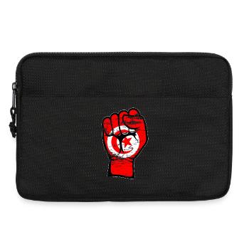 Tunesien Flagge Faust Hand Symbol used - Laptoptasche 13" - Schwarz - Vorne