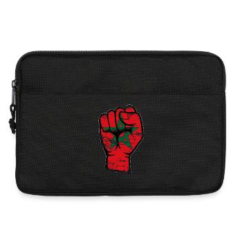 Marokko Flagge Faust Hand Symbol used - Laptoptasche 13" - Schwarz - Vorne