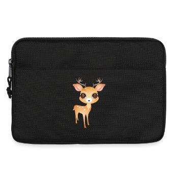niedlicher kleiner Hirsch mit großem Geweih - Laptoptasche 13" - Schwarz - Vorne