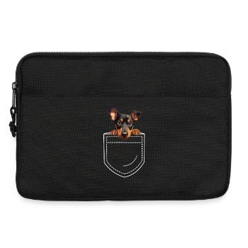 Chien Doberman - Sacoche pour ordinateur portable 13 pouces - noir - Devant