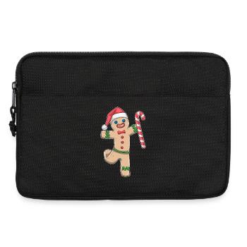Pain d’épice bonhomme Noël Candy Cane - Sacoche pour ordinateur portable 13 pouces - noir - Devant