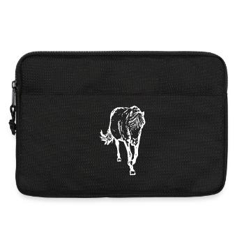 cheval blanc cheval blanc t-shirt cadeau cavalier - Sacoche pour ordinateur portable 13 pouces - noir - Devant