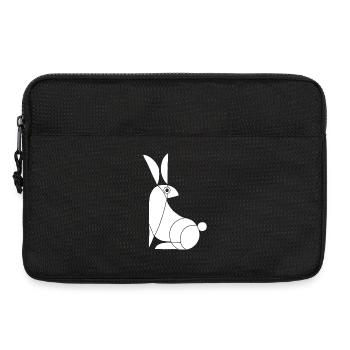Funny White Rabbit - Laptop bag 13" - black - Front