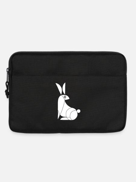 Lustiges weißes Kaninchen - Laptoptasche 13" - Schwarz