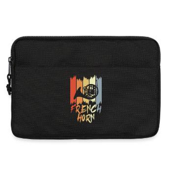 French Horn Vintage Look - Laptop bag 13" - black - Front
