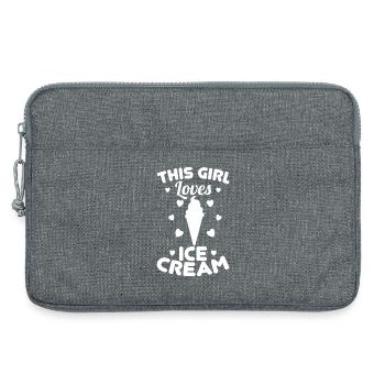 Fille de crème glacée - Sacoche pour ordinateur portable 13 pouces - gris chiné - Devant