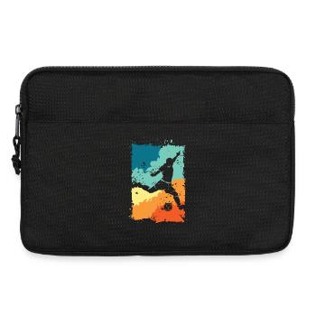 Soccer player color explosion shot retro vintage - Laptop bag 13" - black - Front