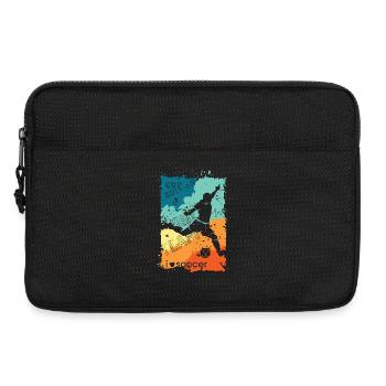 Fußball bunte Farben Spieler Schuss retro Logo - Laptoptasche 13" - Schwarz - Vorne