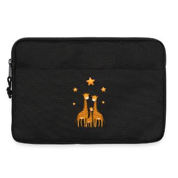 Giraffen Familie Sterne Baby Kinderzimmer - Laptoptasche 13" - Schwarz - Vorne
