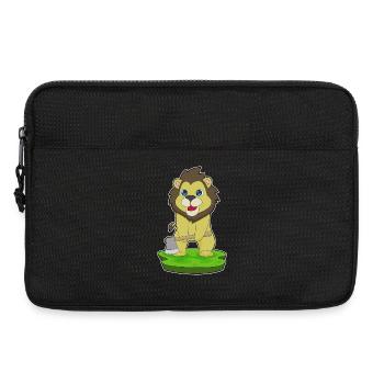 Löwe Holzfäller Axt Wald - Laptoptasche 13" - Schwarz - Vorne