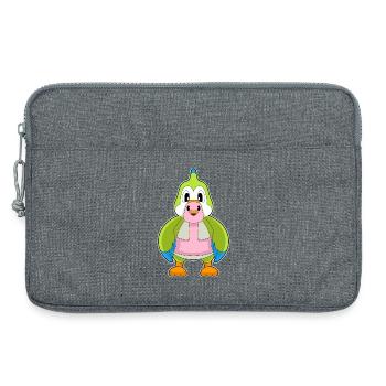 Perroquet flamant rose - Sacoche pour ordinateur portable 13 pouces - gris chiné - Devant