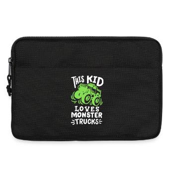 Monstertrucks für Kinder - Laptoptasche 13" - Schwarz - Vorne