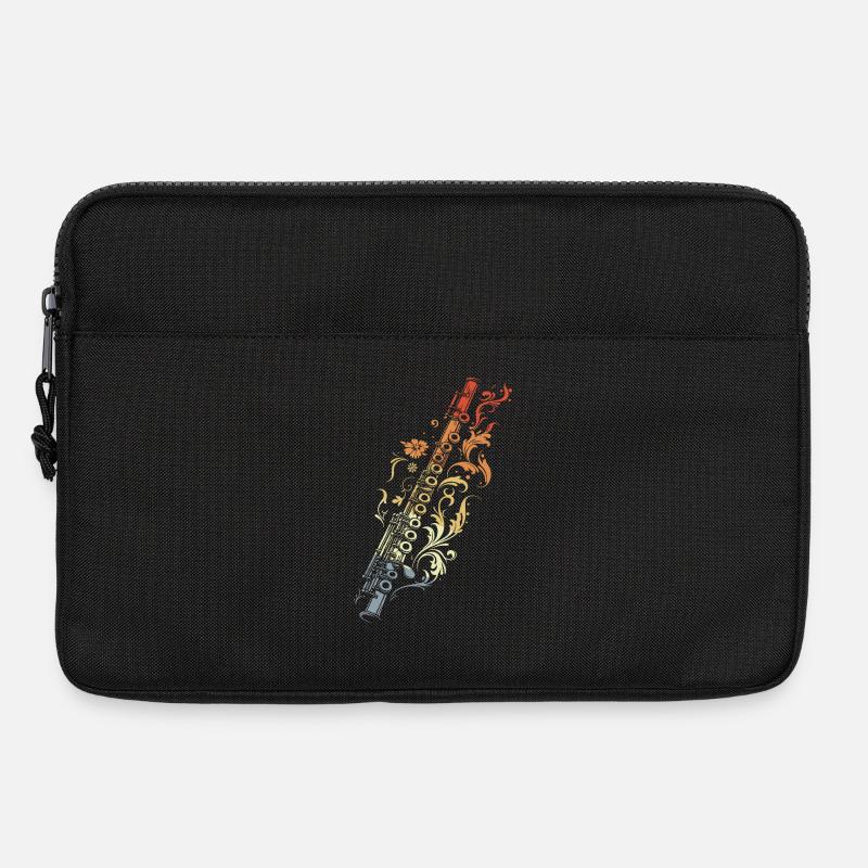Flöte Grafik Retro Stil - Laptoptasche 13" - Schwarz