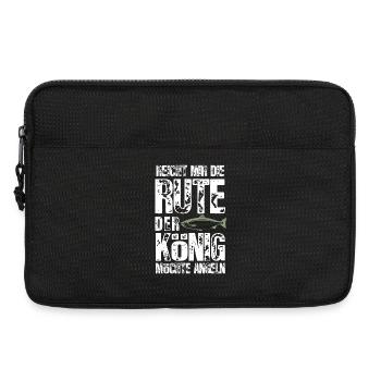Reicht mir die Rute, der König möchte angeln - Laptoptasche 13" - Schwarz - Vorne