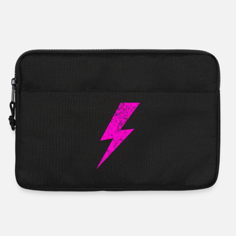 Bright Pink Lightning Motif - Laptop bag 13" - black
