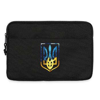Ukraine Wappen ukrainisch Trysub Flagge Geschenk - Laptoptasche 13" - Schwarz - Vorne