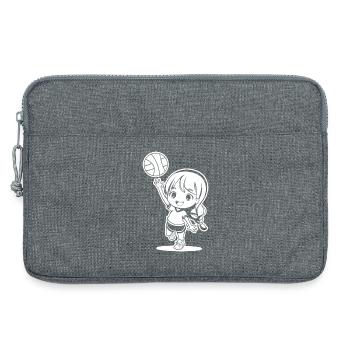 Petit joueur de volley-ball - Sacoche pour ordinateur portable 13 pouces - gris chiné - Devant