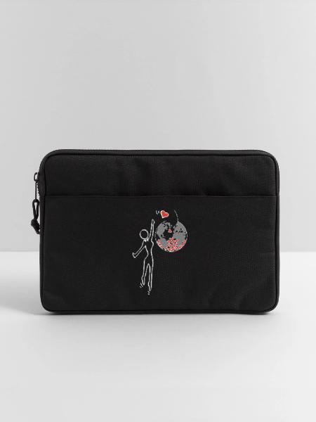 Donnez de l’amour - Sacoche pour ordinateur portable 13 pouces - noir - Devant
